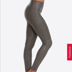 Gunmetal SPANX Faux Leather Moto Leggings!!